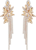 mecresh Marquise Crystal Bridal Chandelier Dangle Drop Earrings Ladies Gifts in Silver/Gold Tone