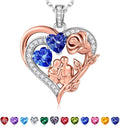Iefil Valentines Day Gifts for Her - 925 Sterling Silver Birthstone Necklace for Women, Anniversary Birthday Gifts for Wife Girlfriend Mom