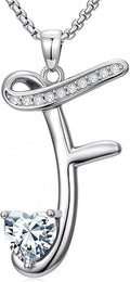 Valentines Day Gifts for Women Alphabet A to Z Initial Birthstone Pendant Necklaces for Women - 18k White Gold Plated Personalized Name Jewelry Valentine Mothers Day Birthday Gifts for Women Her Girlfriend