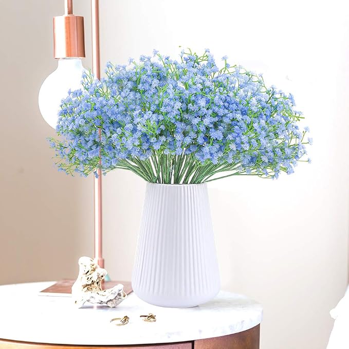 Babys Breath Artificial Flowers Bulk 30 Pcs Blue Gypsophila Faux Flowers | - Image 3