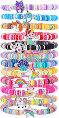 Friendship Bracelets Boho Stackable Bracelets for Women Surfer Heishi Clay Bead Bracelets Stretch Preppy Bracelets Colorful Boho Bracelets for Women
