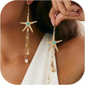 Gold Starfish Earrings for Women Trendy Dainty Starfish Statement Stud Earrings Hypoallergenic Summer Beach Ocean Coastal Jewelry