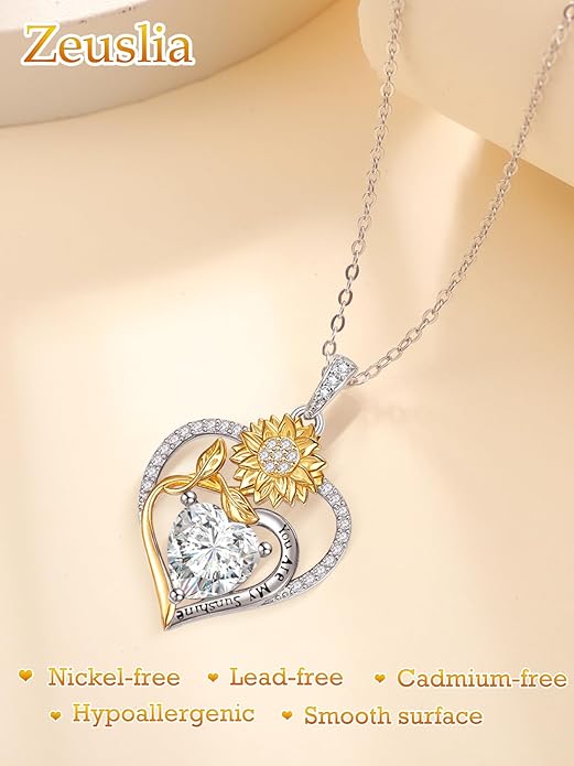 Valentine's Day Gifts for Wife 925 Sterling Silver Double Birthstone Pendant Necklaces I Love You for Always and Forever Necklace Anniversary Birthday Gifts for Wife Girlfriend Mom Her