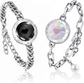 TOTWOO Long Distance Touch Bracelets for Couples, Smart Light & Vibration Love Jewelry, Long Distance Valentines Day Gifts for Him Her Women Men, One-to-One Bluetooth Pairing via App