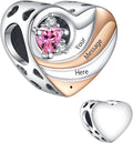 Annmors Personalized Photo Charm for Bracelet Necklaces,925 Sterling Silver Charm Love Heart Shaped Engraved Customize Picture Gift for Birthday Mother's Day Christmas,Bead Charms Jewelry for Women