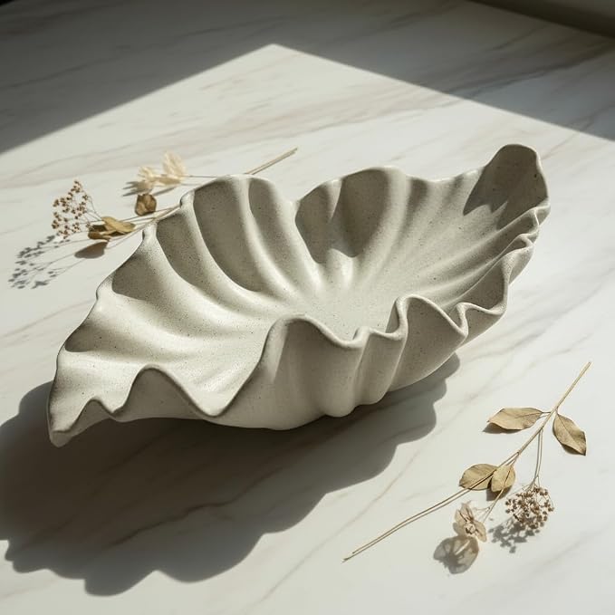 16" Large Decorative Bowl decor, Modern Home Decoration Scallop Bowl, Fashion - Image 7