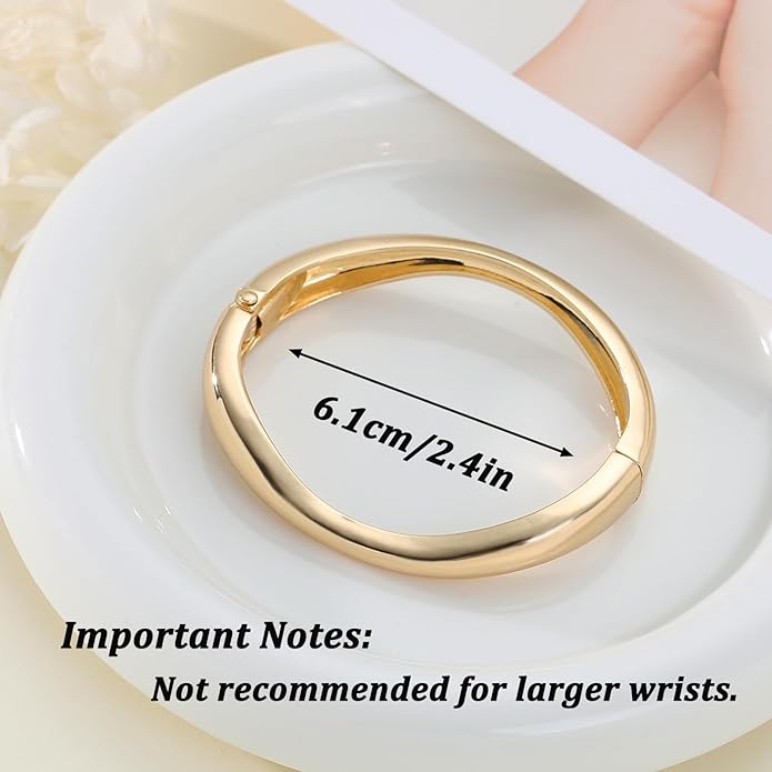 Chunky Gold Bangles Bracelets for Women Gold Cuff Bracelet Set Waterproof Non Tarnish Stack Bracelet for Women Gifts