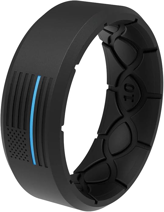 Groove Life Edge Silicone Ring - Breathable Rubber Wedding Rings for Men, Unique Design, Comfort Fit Ring