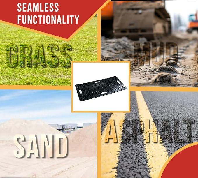 2' x 4' Ground Protection Mats w/Double Sided Diamond Plated Tread Design - Image 6