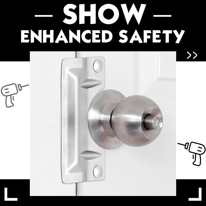 Landhoow 1 Pcs Door Latch Guard Stainless, Reinforcement Ribs Style, Door - Image 6