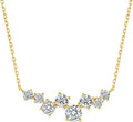 S.Leaf Cluster Diamond Necklace for Women 925 Sterling Silver Cubic Zirconia Emerald Drop Round-cut Pendant Choker Necklaces for Women Birthday Gifts