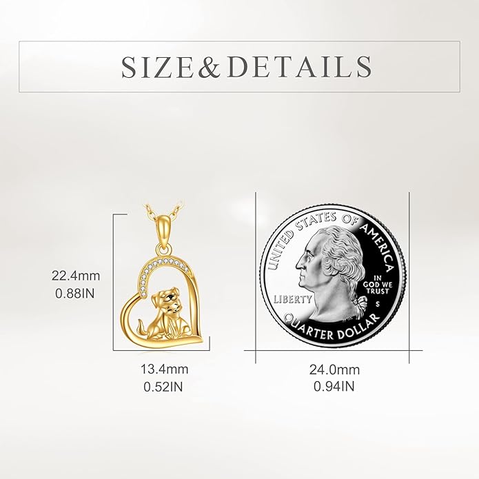 KECHO 14K Gold Animal Pendant Necklace - Dainty Zodiac & Pet Inspired Charm Necklace for Women - 16+1+1"