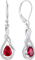 Starchenie Infinity Dangle Drop Earrings Sterling Silver Leverback Earrings Gemstones Twisted Jewelry