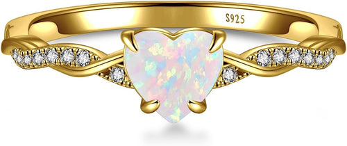 1.25ct Womens Heart Promise Ring, 925 Sterling Silver Heart Cut Created Emerald/Sapphire/Amethyst/Ruby/Cubic Zirconia/Opal Twisted Vine Engagement Ring for Women Size 5-10