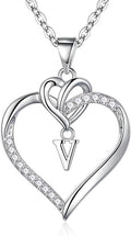 STORUP Valentines Gifts for Her Teen Girls - Heart Initial Necklaces for Women Girls, 14K-Gold-Plated CZ Initial A-Z Heart Necklaces for Teen Girl Jewelry Valentines Gifts for Women Mom Wife Sister