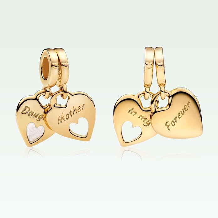 Family Mom Heart Charms 925 Sterling Silver Bead for Bracelets and Necklaces For Women Jewelry Present