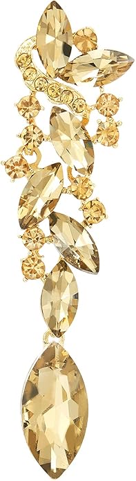 Art Deco Wedding Bridal Party Rhinestone Marquise Cluster Chandelier Long Dangle Statement Earrings