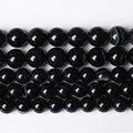 90PCS 4mm Natural Black Striped Agate Beads Gemstone Round Loose Beads for Jewelry Making DIY Bracelet Necklace 15" Inch (Black Striped Agate Beads, 4mm)