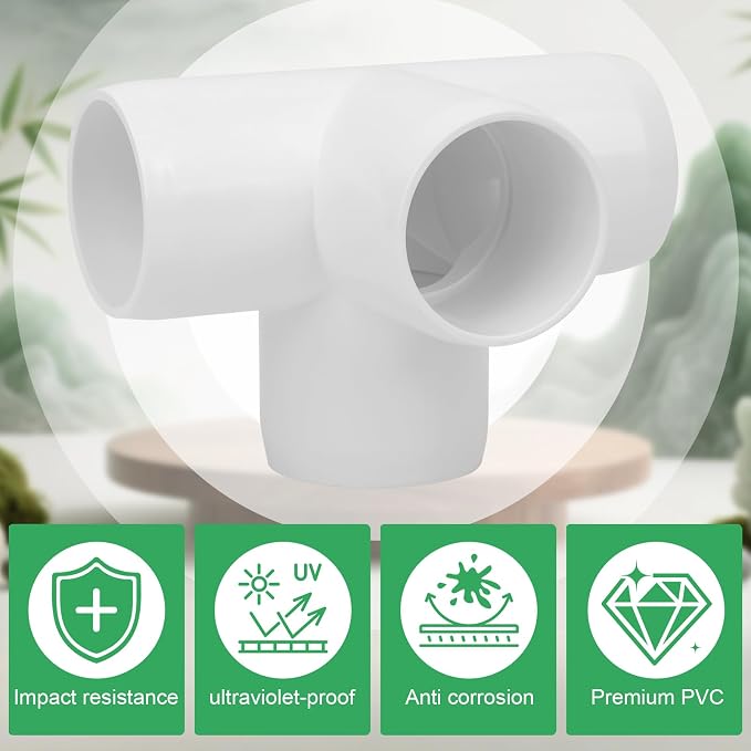 4Pack 1-1/4IN 4-Way PVC Pipe Fittings SCH40 Furniture Grade PVC Elbow Corner - Image 4