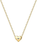 ChicSilver Personalized 925 Sterling Silver Dainty Small Heart/Star/Moon/Dot/Triangle Pendant Necklace for Women, Silver/Gold/Rose Gold/Black (with Gift Box)