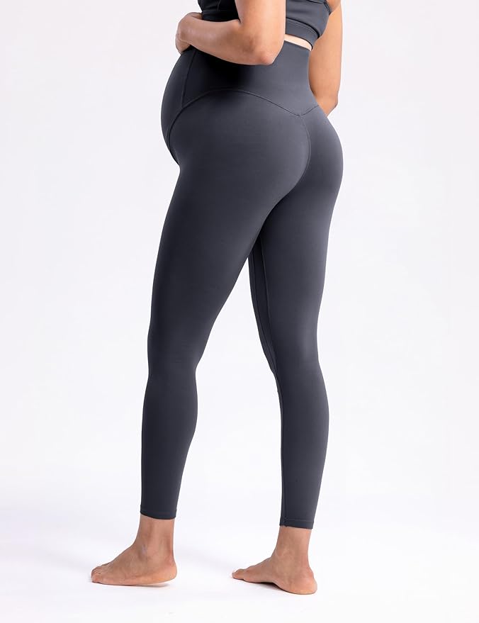 POSHDIVAH Women's Creamluxe Maternity Leggings 25"/28" Over The Belly Pregnancy Yoga Pants Active Workout Leggings