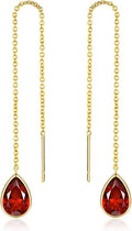 Long Dainty 18K gold plated Threader Chain (Green, Purple) Emerald Purple Dangle Earrings for Women by SNGIA, Minimalist Fashion Statement Trendy Thin Drop Jewelry Gifts