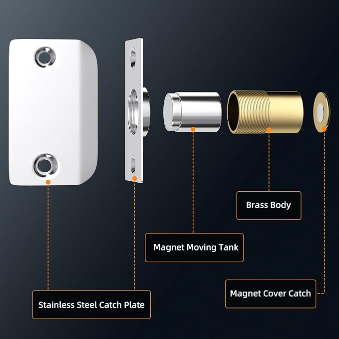 Jiayi Closet Ball Door Catch Hardware 6 Pack French Magnetic Ball Latch Closet - Image 8