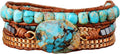 YGLINE Boho Handmade Wrap Leather Tube Crystal Stone Bracelet for Women