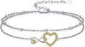Anklet for Women 925 Sterling Silver Double Infinity Ankle Bracelet Waterproof Summer Jewelry Anniversary Birthday Gifts for Her