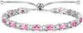 FANCIME Birthstone Tennis Bracelets Sterling Silver Bolo Tennis Bracelets Charm Fine Jewelry Birthday Gifts for Women Mom Wife Her