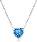 ChicSilver 925 Sterling Silver 12 Months Sparkling Round Cut Created Birthstone Pendant Necklace, 16 Inch Rolo Chain