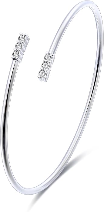 EcoGems Lab Grown Gemstone & Moissanite Bracelets – 14K White or Yellow Gold Plated Sterling Silver – Featuring Lab Grown Diamonds, Emeralds, Paraiba, Sapphire & Pearls – Sustainable Luxury Gift with Gift Box