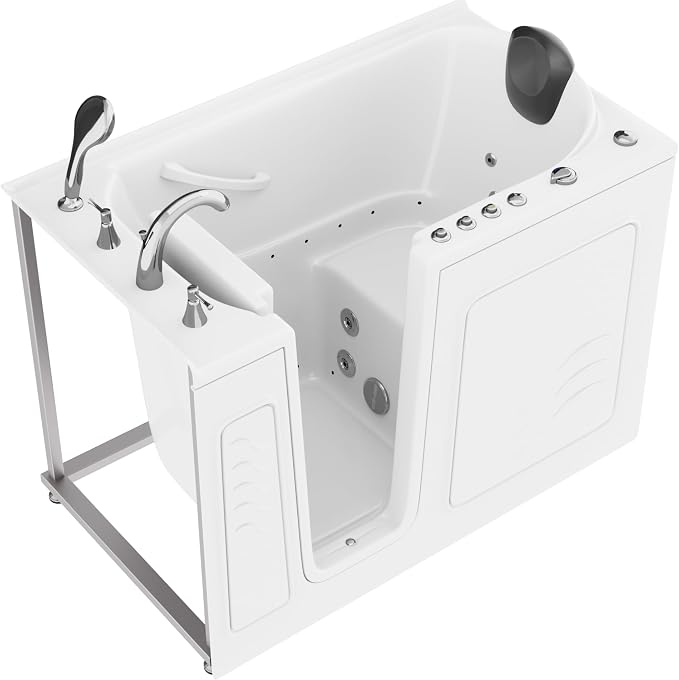 ANZZI Walk In Tub, 30 X 53 In, Left Drain, 9 Whirlpool & 26 Air Jets | The 60 by ANZZI