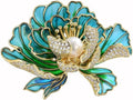 Flower Brooch Pin - Rhinestone Flower Pin 18k Gold Plated - Thanksgiving Day, Birthday, Wedding Gifts for Mom, Wife