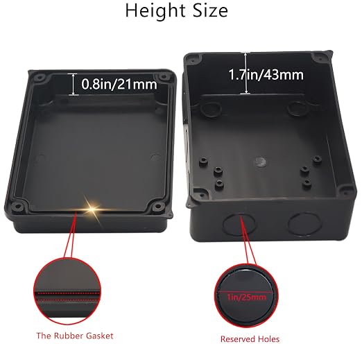 Junction Box, Reserved Holes Electrical Boxes Waterproof IP65 ABS Plastic - Image 4
