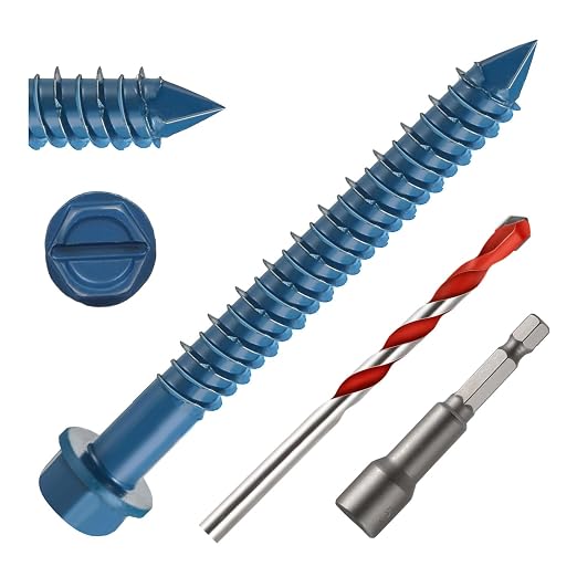 3/16" x 2-1/4" Concrete Screws, by Unknown