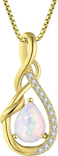 STARCHENIE Infinity Teardrop Pendant Necklace for Women 925 Sterling Silver Birthstone Jewelry