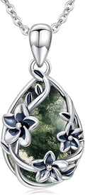 JUSTKIDSTOY Moonstone Necklace 925 Sterling Silver Teardrop Pendant Necklace Jewelry Gifts for Women Girls