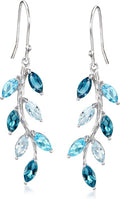 Ross-Simons 3.90 ct. t.w. Tonal Blue Topaz Vine Drop Earrings in Sterling Silver