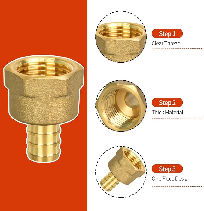 5 Pack PEX 1/2" x 1/2" NPT Female Fittings | - Image 4