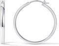 Gacimy Flatted Hoop Earrings for Women 14K Gold Plated with 925 Sterling Silver Post