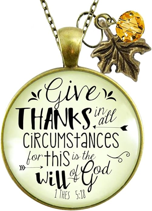 Gutsy Goodness Autumn Necklaces Fall October Theme Pumpkin Spice Halloween Thanksgiving Themed Pendant Message Jewelry