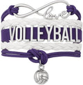 Volleyball Bracelets For Girls- Ideal Volleyball Gifts & Souvenirs. Adjustable Charm Bracelet with Moveable Letters, Infinity Symbol & Silver Volleyball Charm. Fashionable Bracelets by SportyBella.