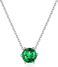 ChicSilver 925 Sterling Silver 12 Months Sparkling Round Cut Created Birthstone Pendant Necklace, 16 Inch Rolo Chain