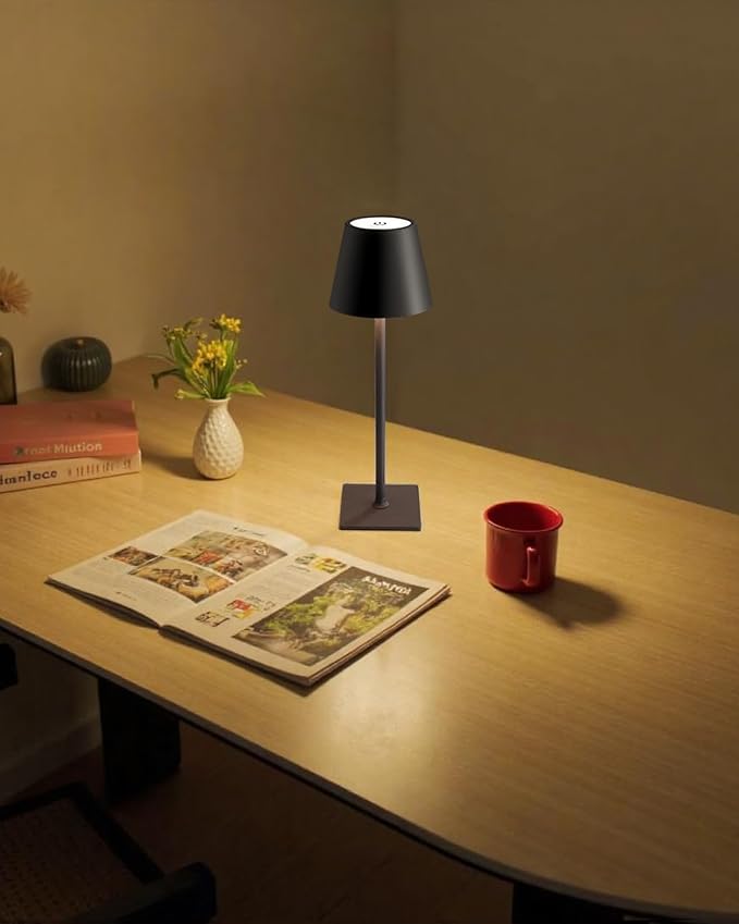 KDG 2 Pack Cordless Black Table Lamps, Rechargeable Portable LED Desk Lamps | - Image 9