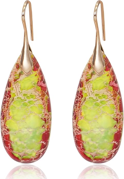Natural Stone Earrings Waterdrop Stone Dangle Earrings for Women
