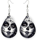 Teardrop Wood Earrings Light Weight Printed Image Dangle Jewelry, Fun and Funky Earrings