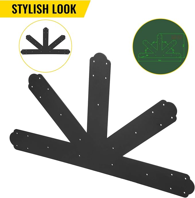 VEVOR Gable Plate, 12:12 Pitch Gable Bracket, 4 mm / 0.16" Steel Truss Nail - Image 6