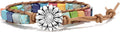 sedmart 7 Chakra Bracelets for Women with Real Stones Leather Wrap Healing Bead Bracelet Women Men Boho Friendship Jewelry