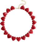 YUJIE Amber Acrylic Heart Choker Necklace for Women Vintage Punk Chunky Necklace Trendy Fashion Accessory